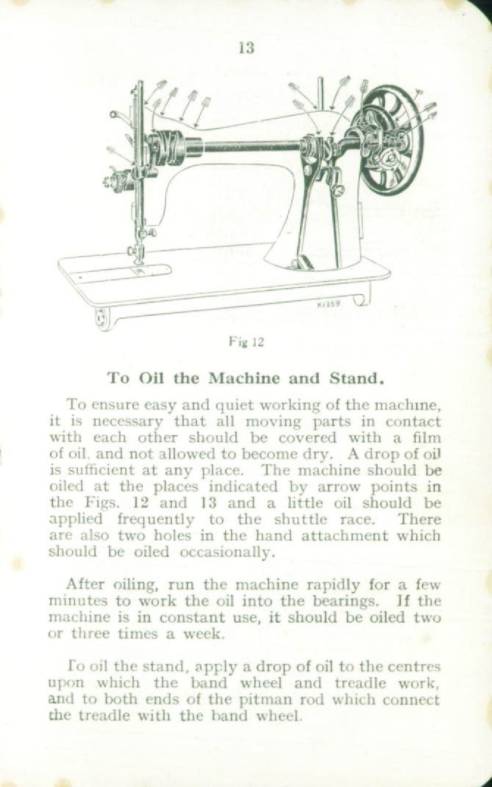 SINGER 15 Central Bobbin Instructions Manual - STEEL WIRE BOUND - TOUGH COVERS