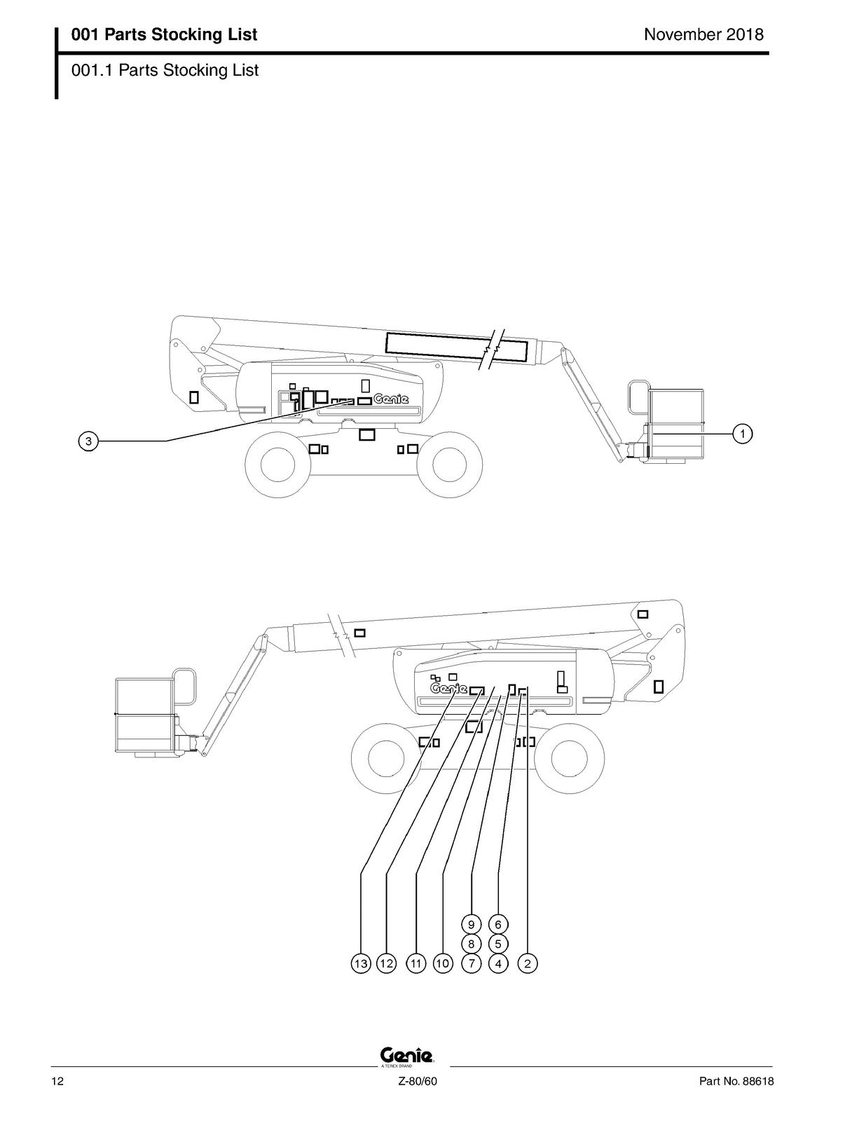 GENIE Z-80-60 Boom Lift Parts Manual 2018 - STEEL WIRE BOUND - PROTECTIVE COVERS