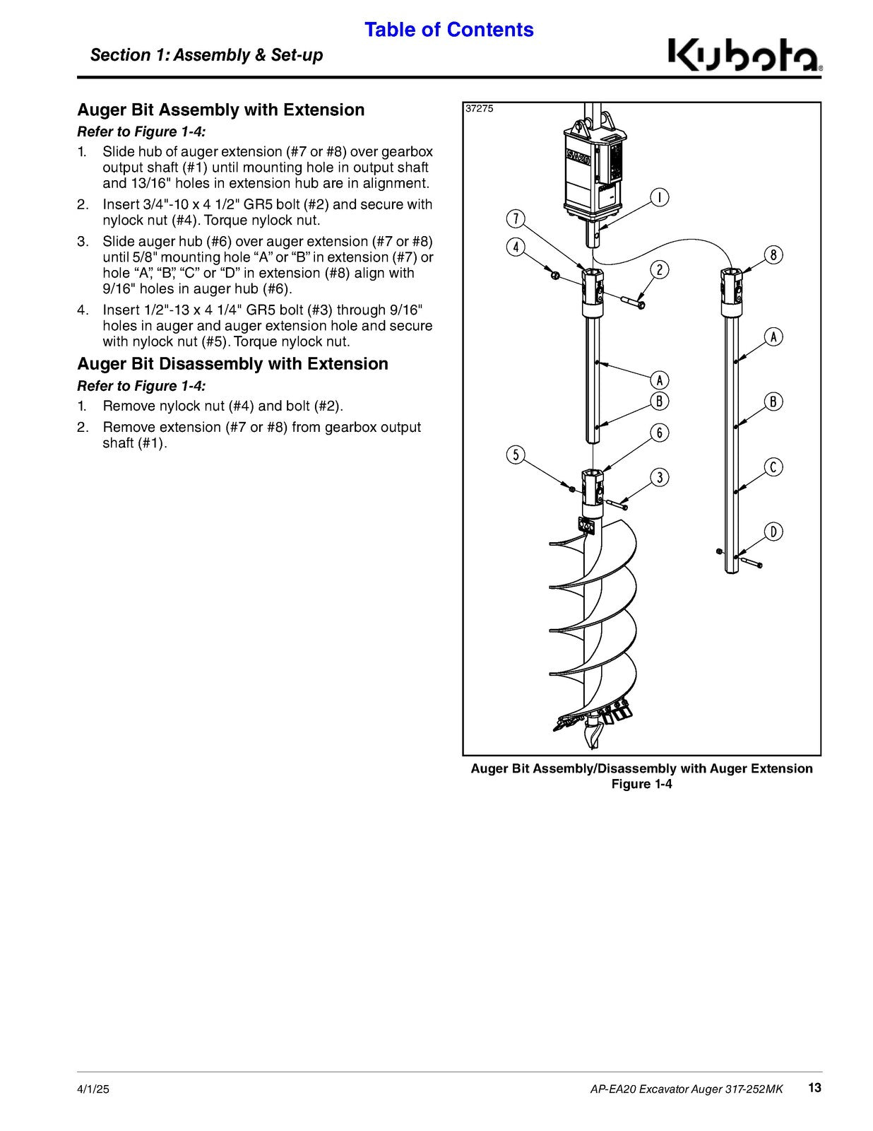 LAND PRIDE EA20 Series Excavator Augers Operators Manual - WIRE BOUND - COVERS