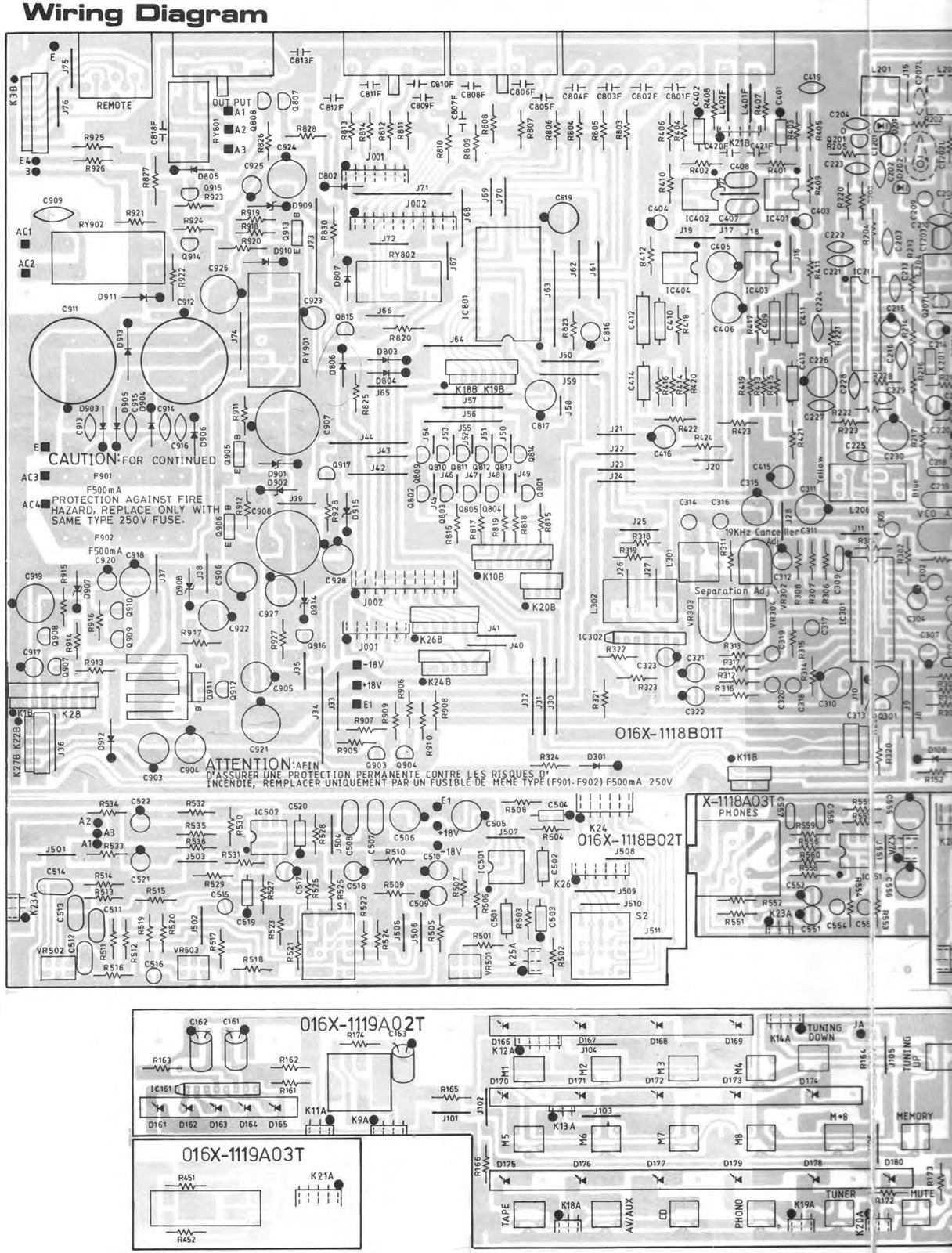 ROTEL RTC-850 RTC-850L Stereo Tuner Preamplifier Technical Manual - WIRE BOUND