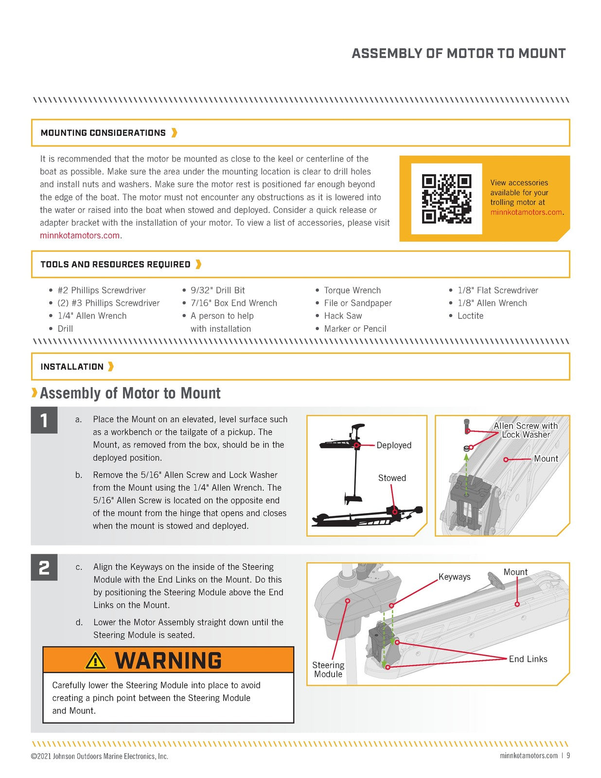 MINN KOTA Ultrex Bow Mount Trolling Motor Owners Manual 2015 - WIRE BOUND