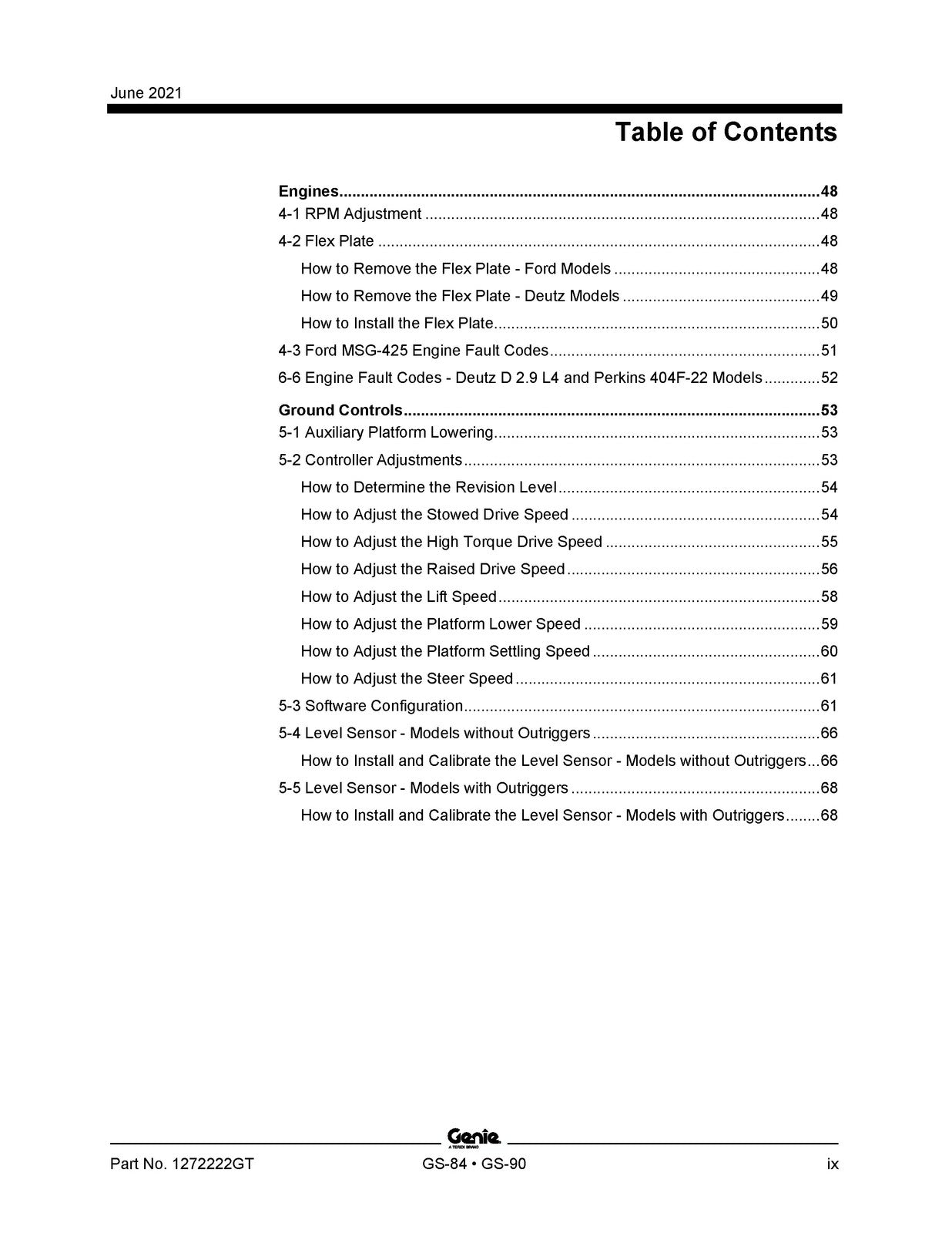 GENIE GS-3384 GS-3390 GS-4390 GS-5390 Service And Repair Manual 2021, FOLDOUTS