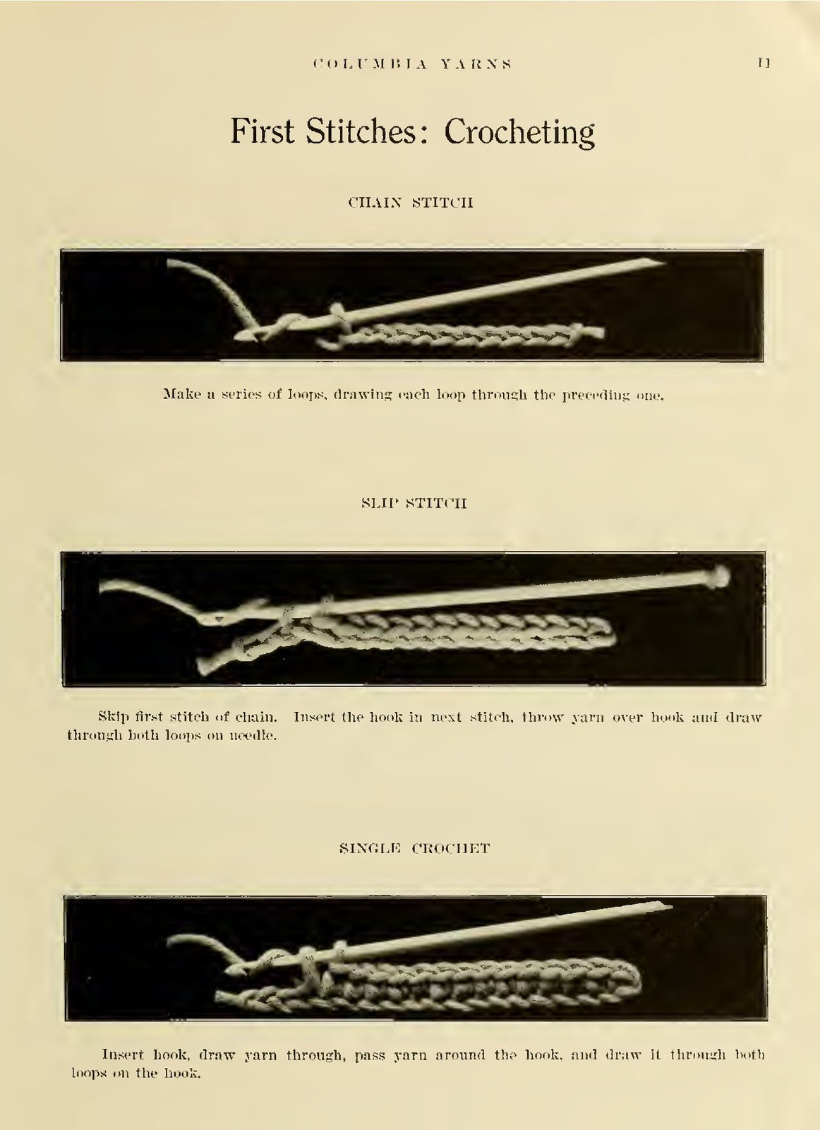 COLUMBIA Book Of Yarns Knitting And Crocheting Manual 1915 - WIRE BOUND - COVERS