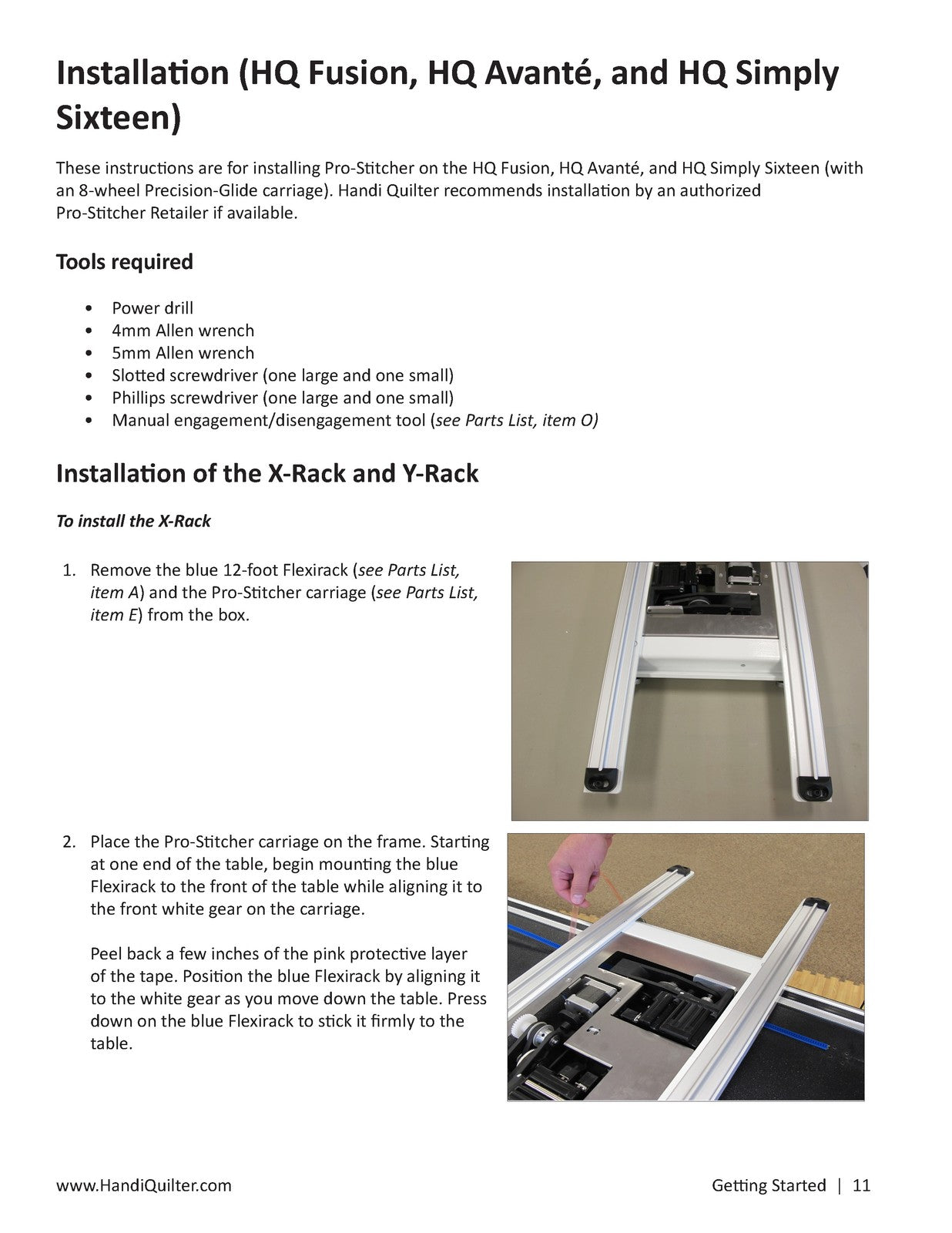 HANDI QUILTER Pro-Stitcher Premium Getting Started Manual - WIRE BOUND - COVERS