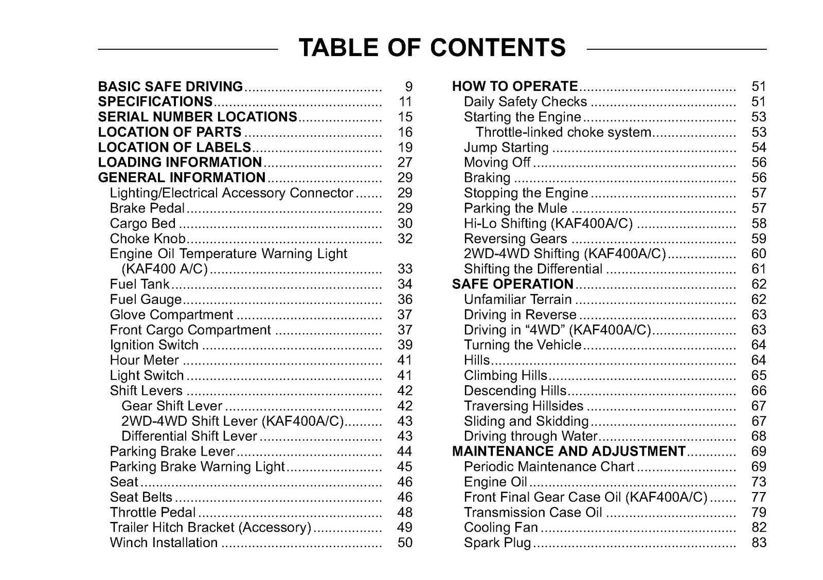 KAWASAKI Mule 610 4x4 600 Owners Manual - STEEL WIRE BOUND - PROTECTIVE COVERS
