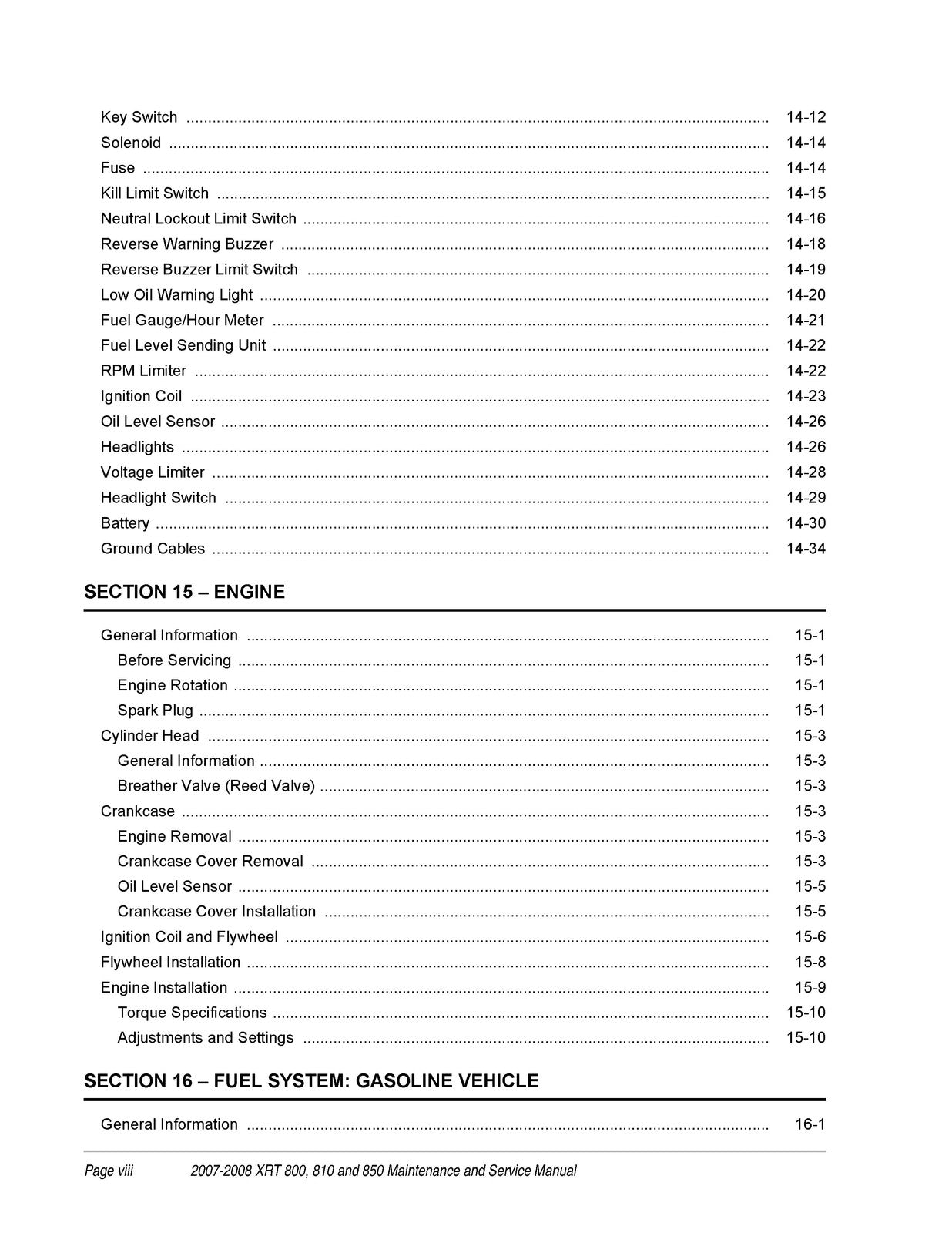 CLUB CAR XRT 800 810 850 Maintenance And Service Manual 2007-2008 - WIRE BOUND