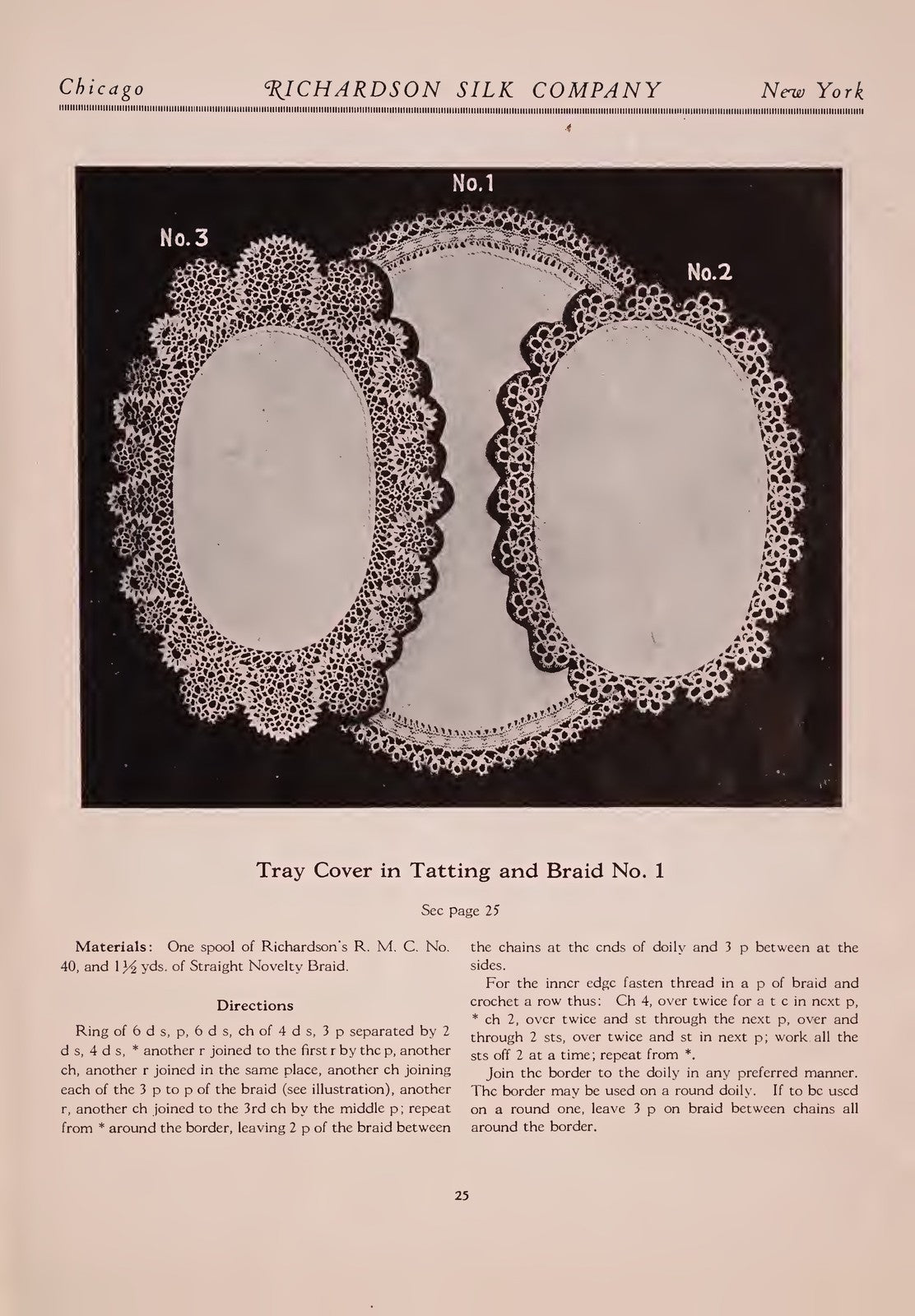 RICHARDSON Crocheting Tatting Smocking Instruction Book Manual - WIRE BOUND