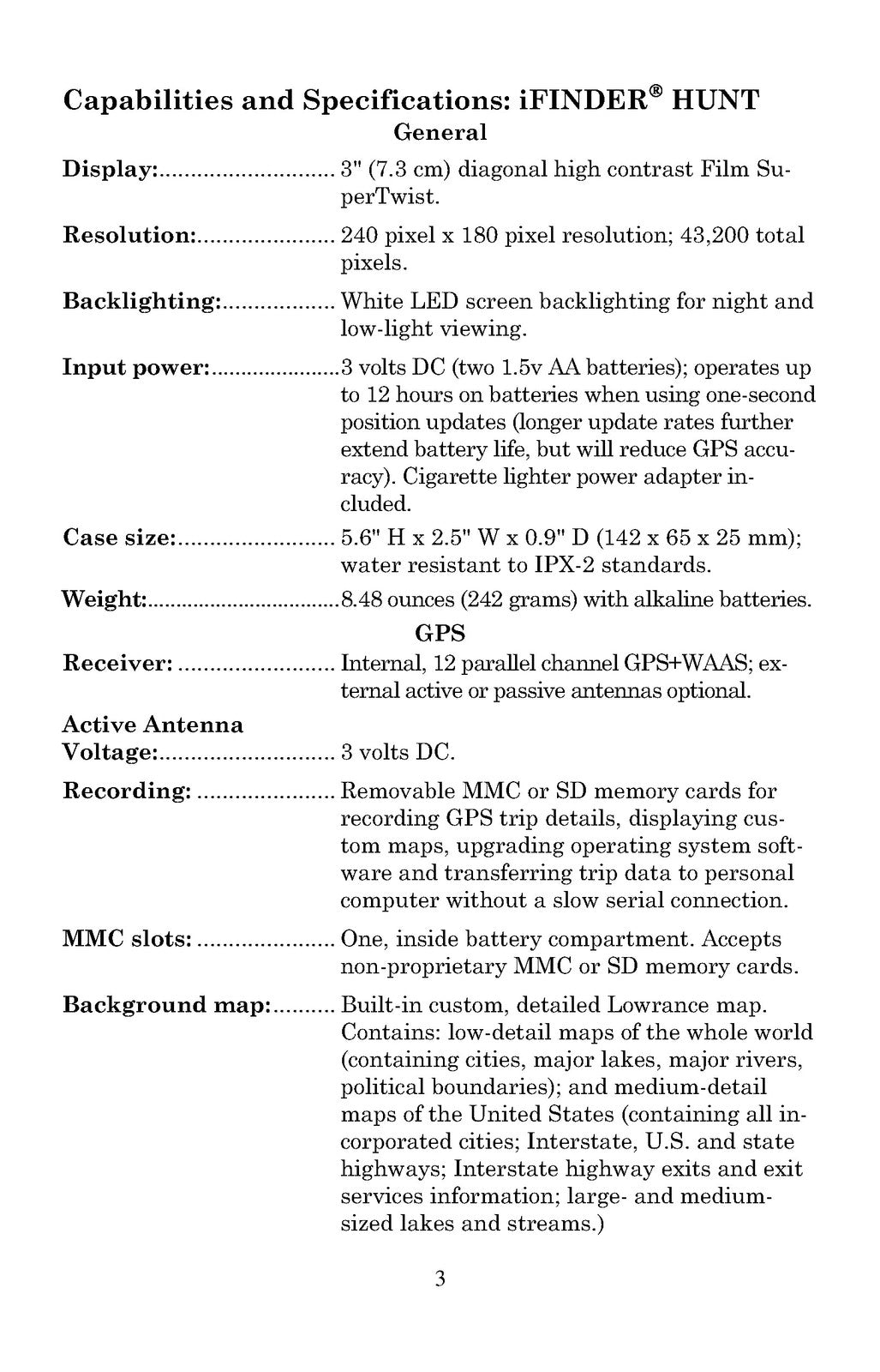 LOWRANCE iFINDER Hunt Handheld Mapping GPS Operation Instructions Manual - BOUND