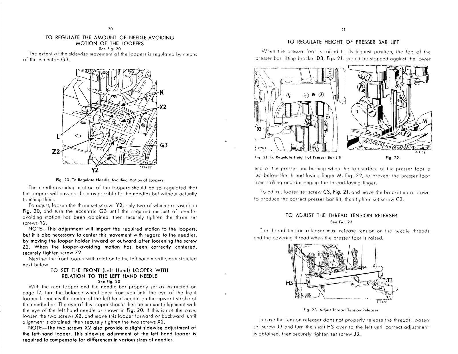 SINGER 247-4 To 247-7 Sewing Machine Service Manual - WIRE BOUND - TOUGH COVERS
