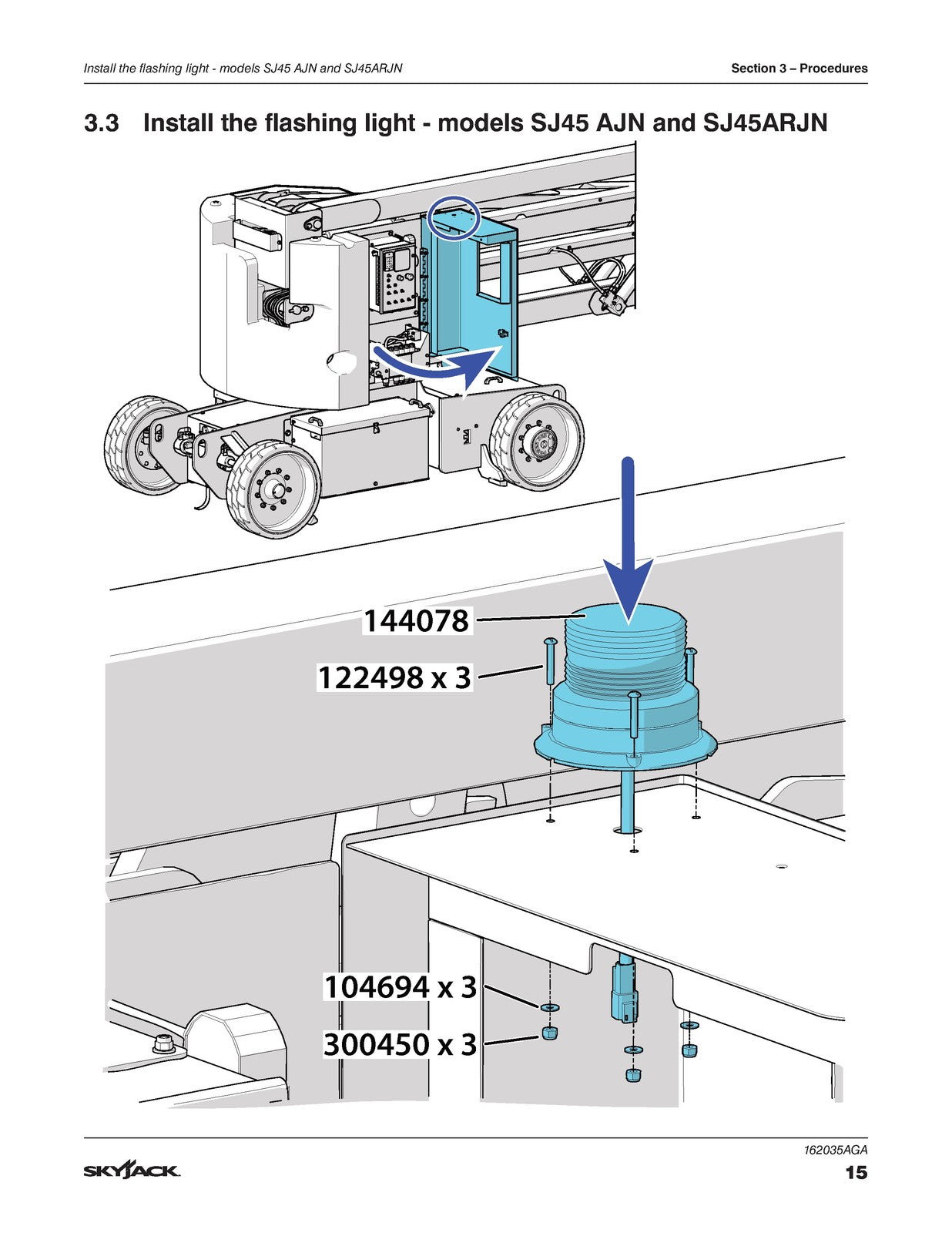 SKYJACK SJ40 45 61 66 82 86  More Flashing Light Installation Manual 2026