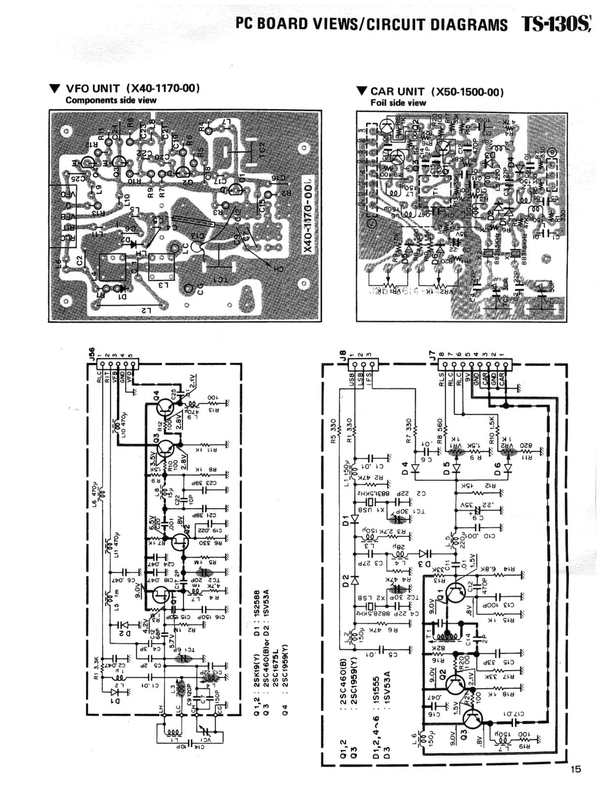KENWOOD TS-130S TS-130V VFO-120 AT-130 Transceiver Service Manual, FOLDOUTS