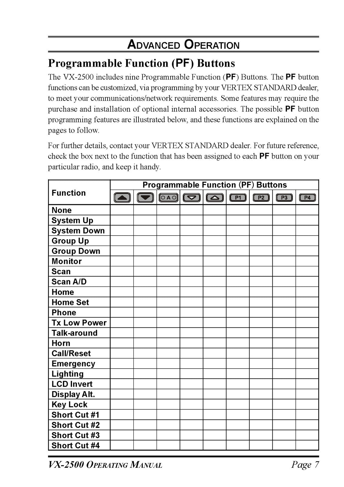 VERTEX STANDARD VX-2500 VHF Radio Operating Manual - WIRE BOUND - TOUGH COVERS