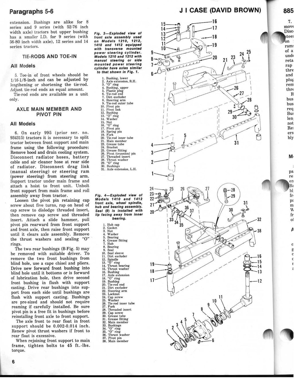 CASE David Brown 885 995 1210 1212 1410 1412 Shop Service Manual - WIRE BOUND