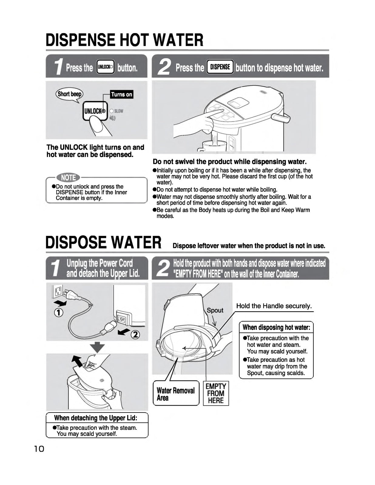 ZOJIRUSHI CD-NAC40 50 Micom Water Boiler Operating Instructions Manual - BOUND