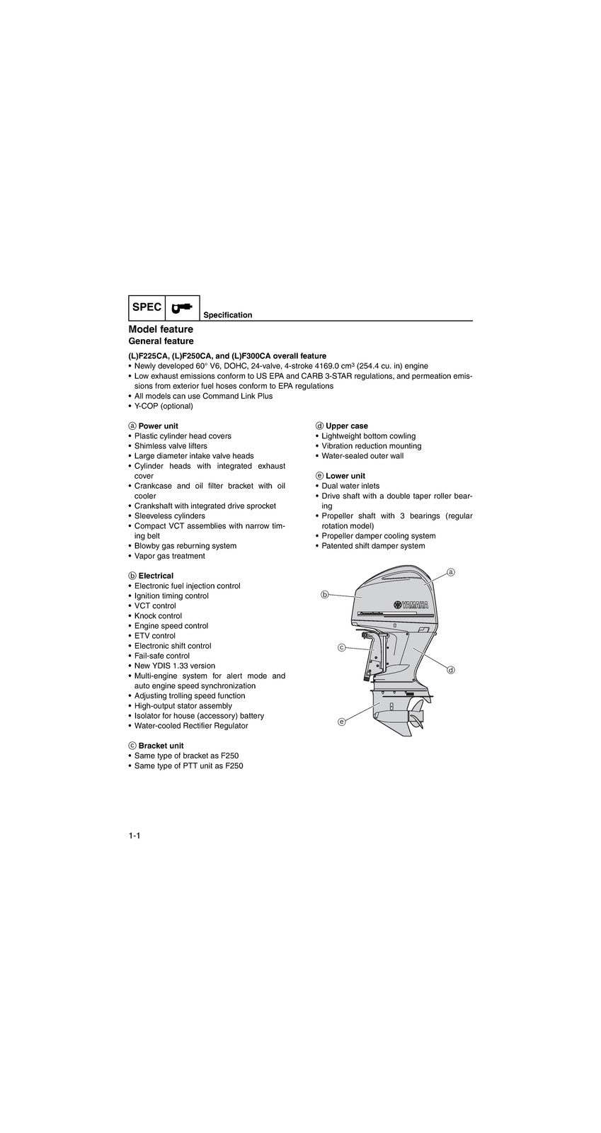 YAMAHA LF225 F250 F300 CA DET SERVICE MANUAL - BOUND - COVERS - XL FOLDOUTS