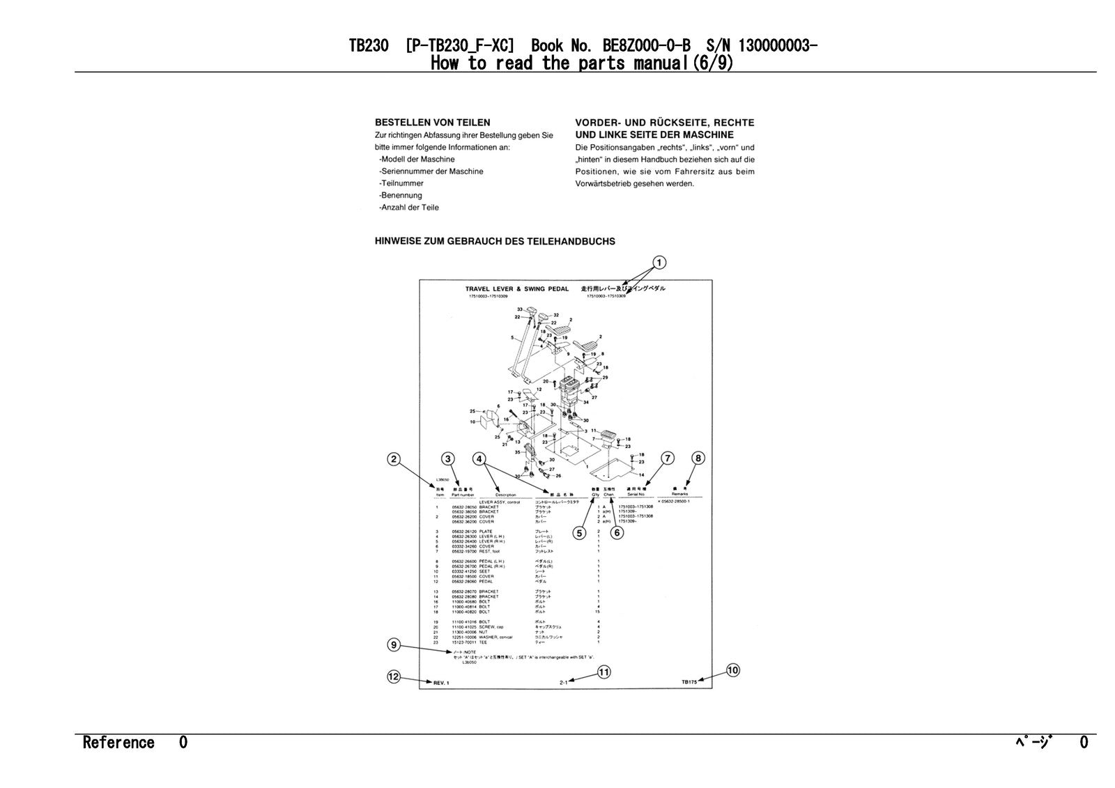 TAKEUCHI TB230 Excavator Parts Manual - STEEL WIRE BOUND - PROTECTIVE COVERS