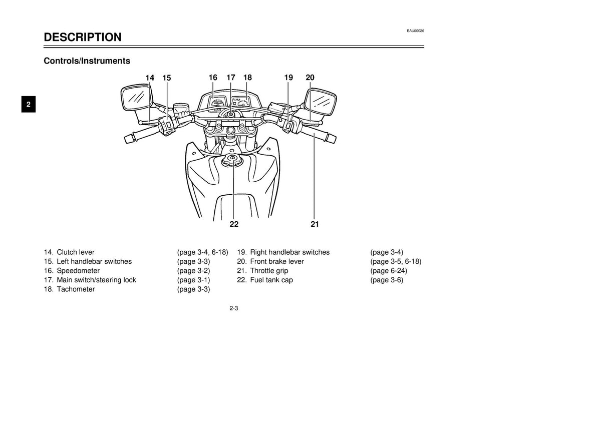 YAMAHA XT500E XT600E Owners Manual 2000 - STEEL WIRE BOUND - PROTECTIVE COVERS