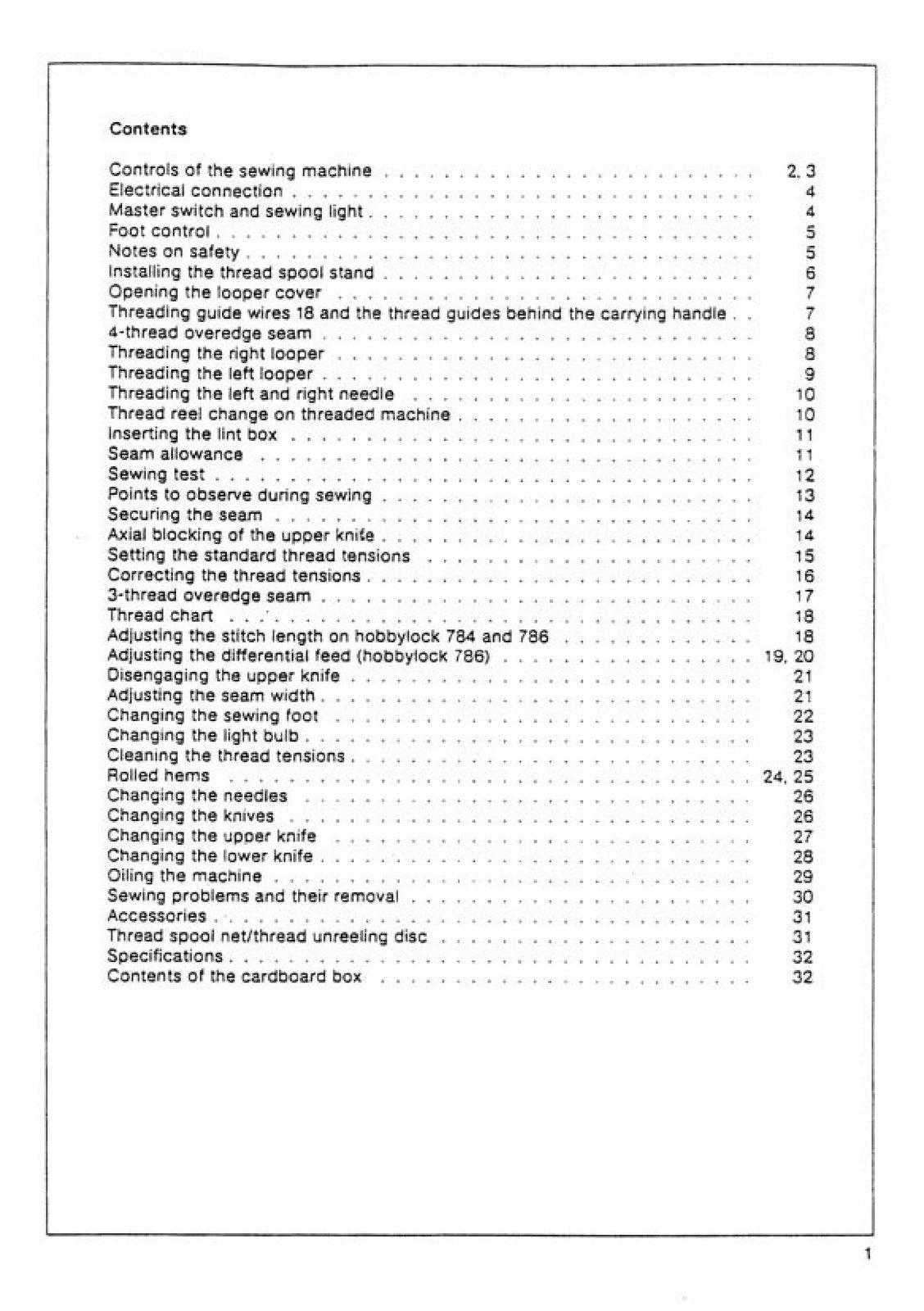 PFAFF 784 786 Hobbylock Serger Sewing Machine Instruction Manual - WIRE BOUND