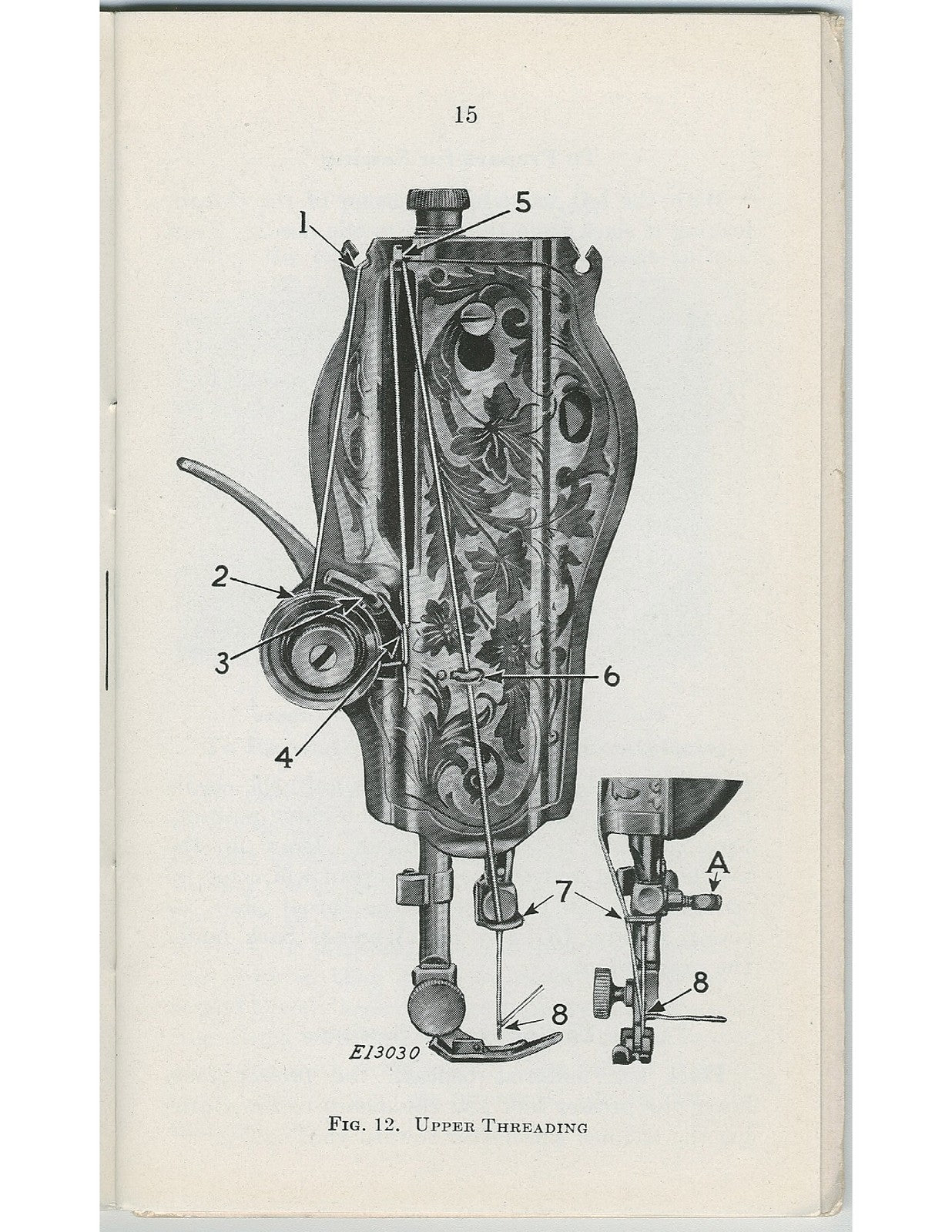 SINGER 15-96 15-98 Instructions For Using Manual 1938 - WIRE BOUND - COVERS