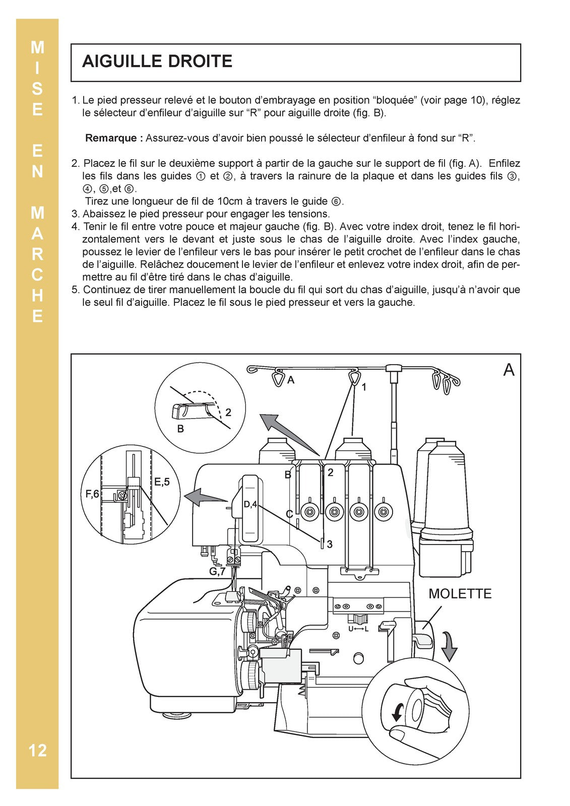 BABY LOCK Eclipse DX BLE1DX-2 Serger Instruction Manual French - WIRE BOUND