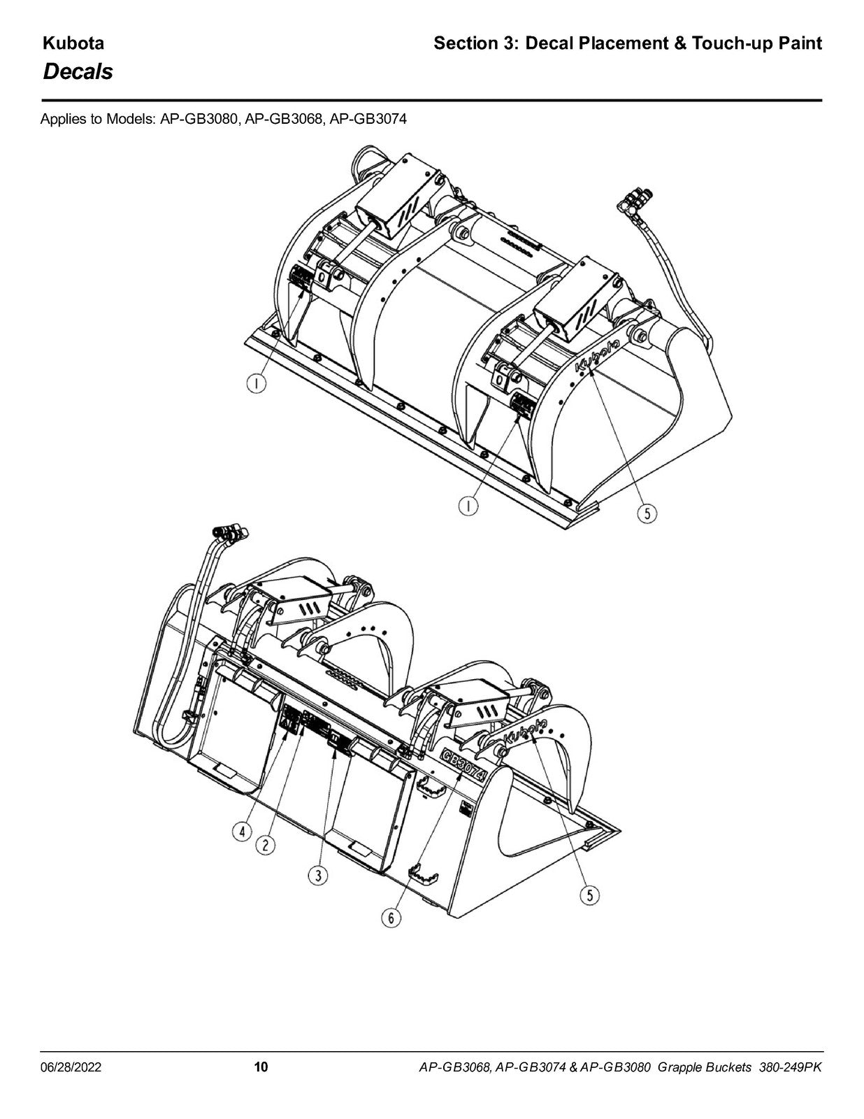 LAND PRIDE GB30 Scrap Grapple Bucket Parts Manual 2022 - WIRE BOUND - COVERS