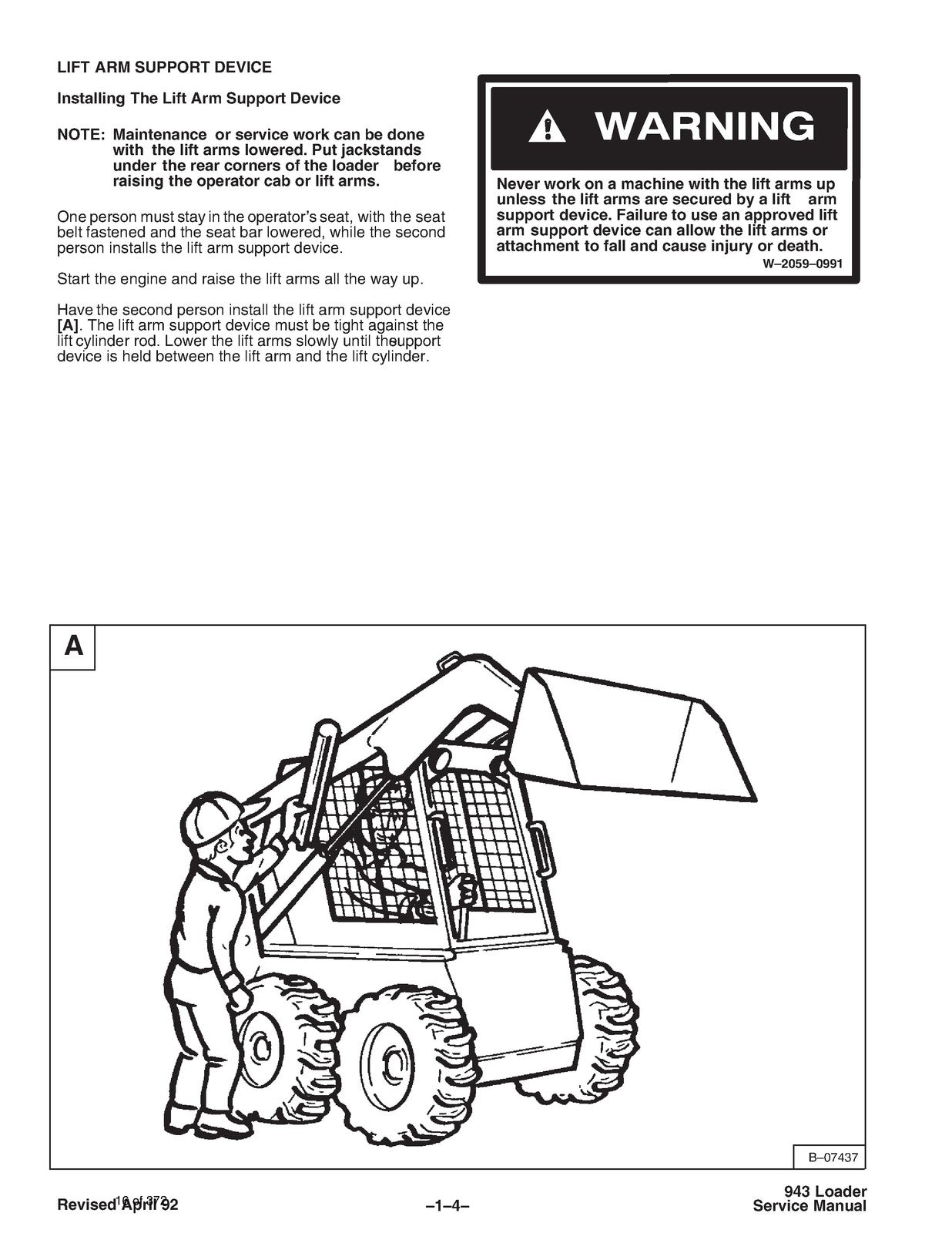 BOBCAT 943 Skid-Steer Loader Service Manual 1986 - BOUND - COVERS - XL FOLDOUTS
