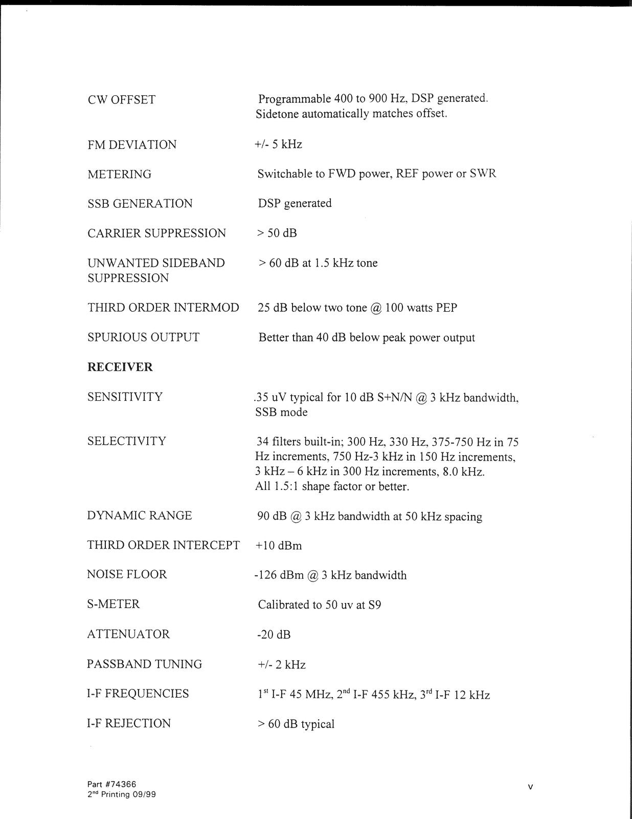 TEN TEC Pegasus Model 550 HF Transciever Operators Manual - WIRE BOUND - COVERS