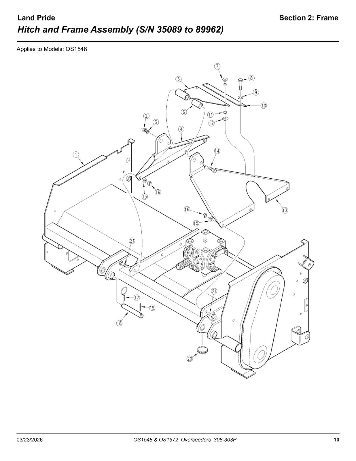LAND PRIDE OS15 Series Overseeders Parts Manual 2026 - WIRE BOUND - TOUGH COVERS