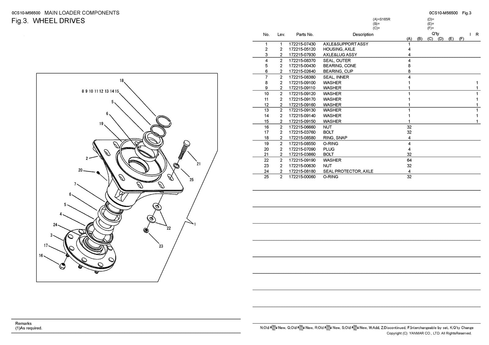 YANMAR S165R Skid Steer Loader Parts Catalog Manual 2014 - WIRE BOUND - COVERS