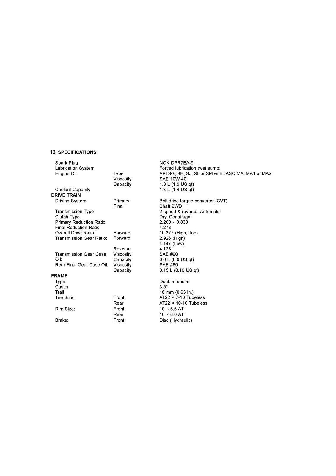 KAWASAKI Brute Force 300 ATV Owners Manual 2018 - WIRE BOUND - TOUGH COVERS