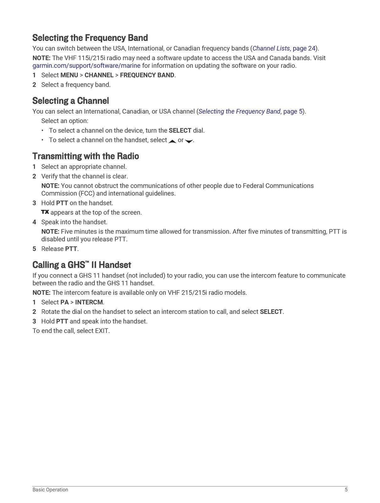 GARMIN VHF 115-215 AIS Marine Radio Owners Manual - WIRE BOUND - TOUGH COVERS