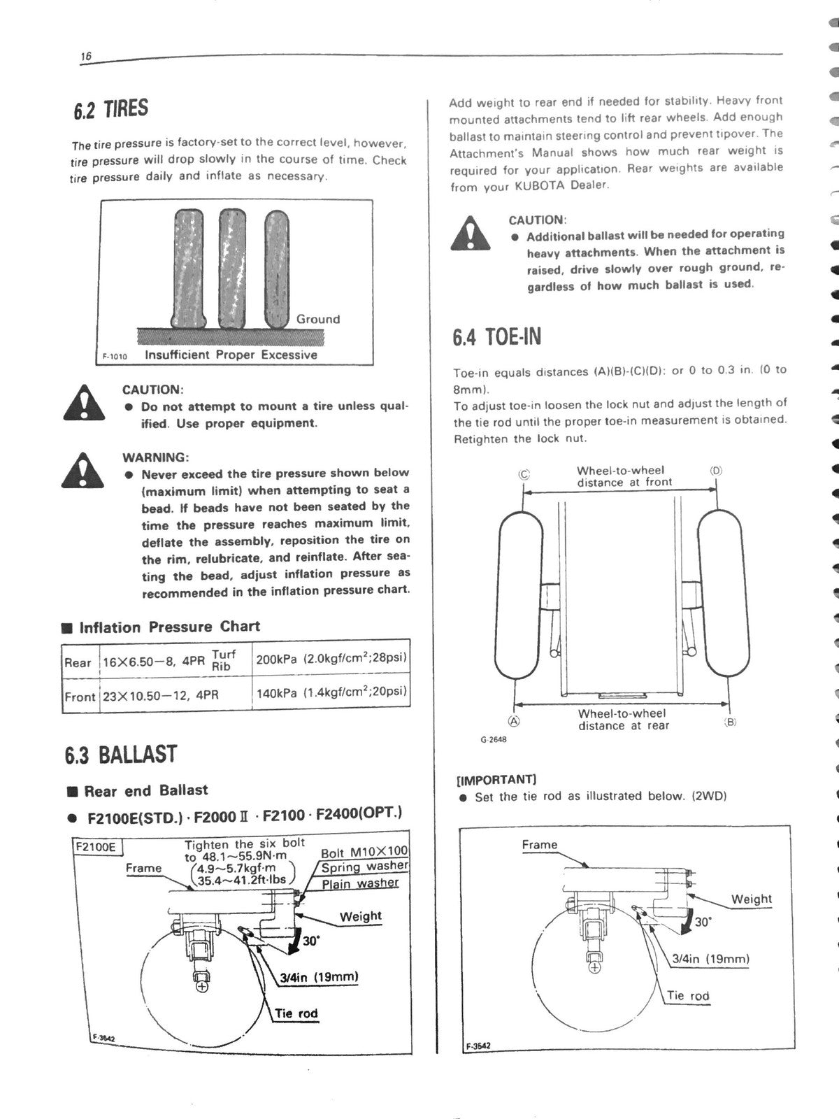 KUBOTA F2100 F2100E F2400 Front Mower Operators Manual - WIRE BOUND - COVERS