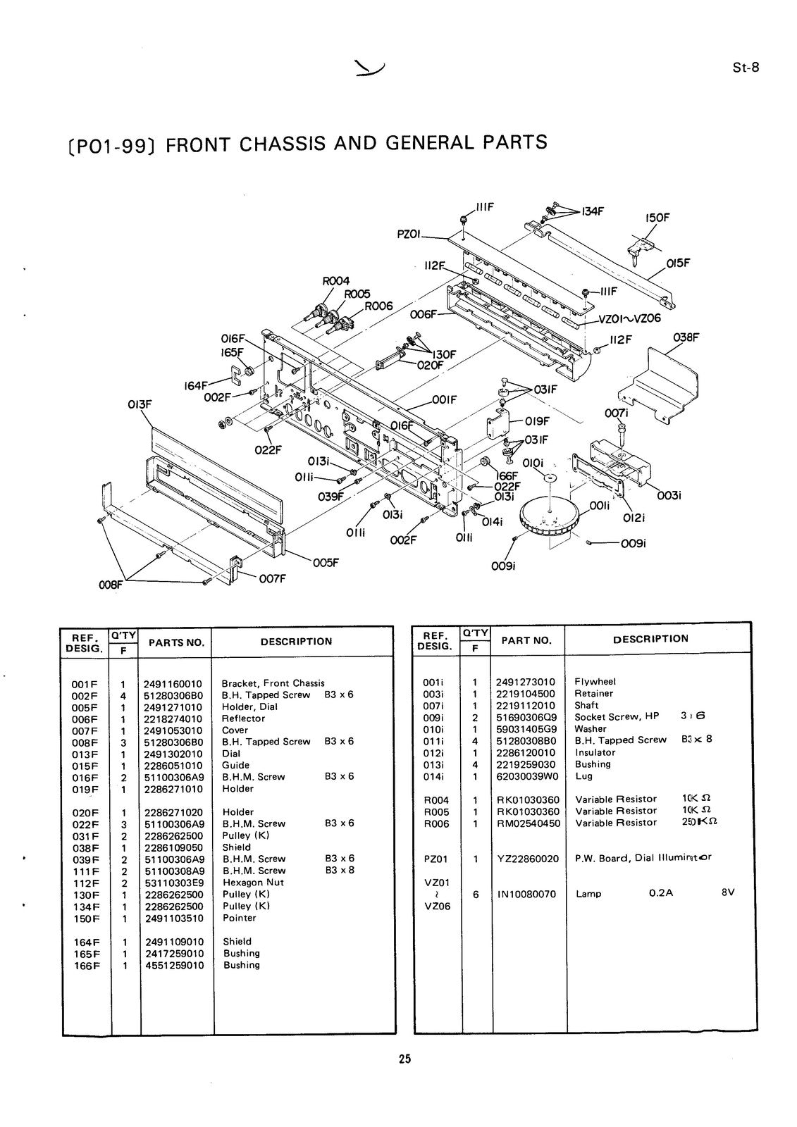 MARANTZ PM-8 ST-8 Console Stereo Amplifier Tuner Service Data Manual, FOLDOUTS