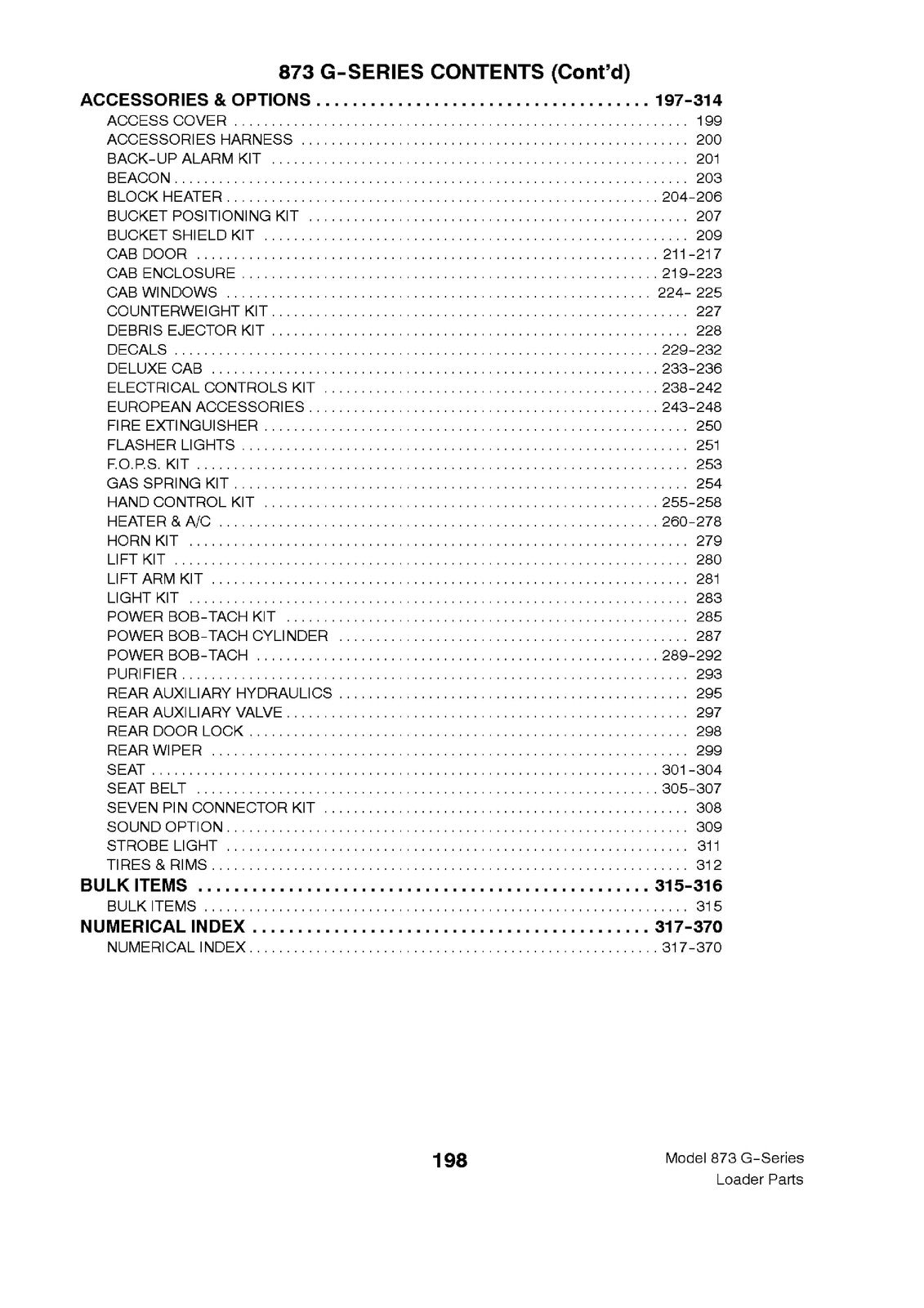 BOBCAT 873 G Series Parts Manual SN 514140001 514240001 517911001 Up - BOUND