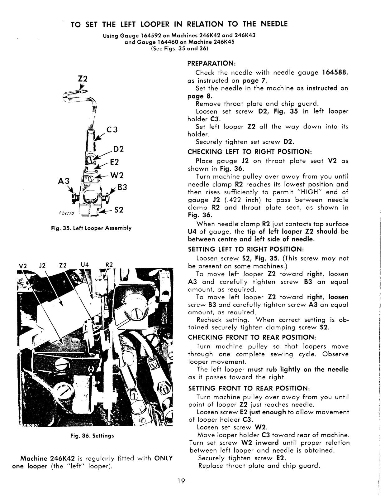 SINGER 246K42 246K43 246K45 Sewing Machine Service Manual - WIRE BOUND - COVERS