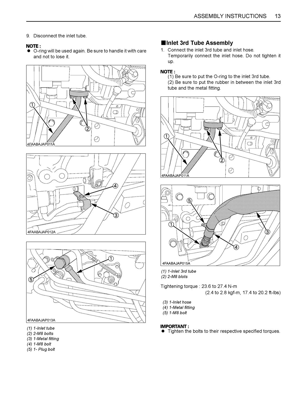 KUBOTA LA854 Loader With L2227 3rd Function Installation Manual - WIRE BOUND