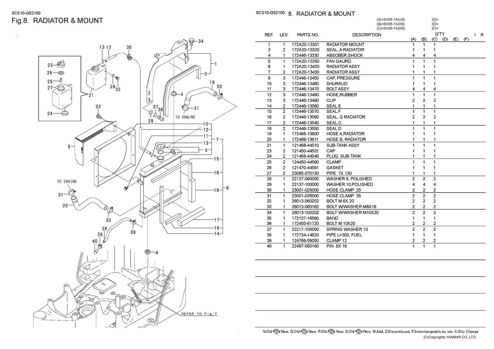 YANMAR SV08-1A Excavator Parts Catalog Manual 2013 - WIRE BOUND - TOUGH COVERS