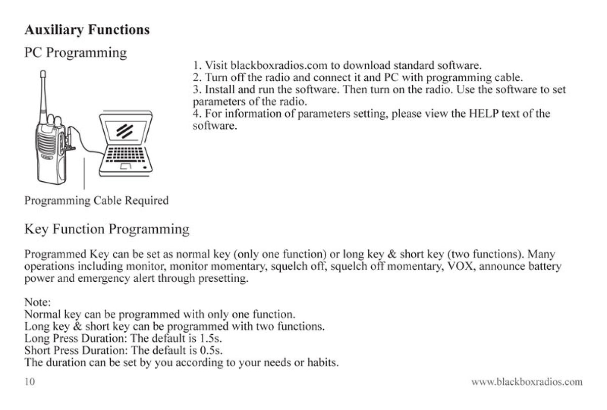 BLACKBOX Blackbox Series 2-Way Radio User Manual - BOUND - COVERS - XL FOLDOUTS