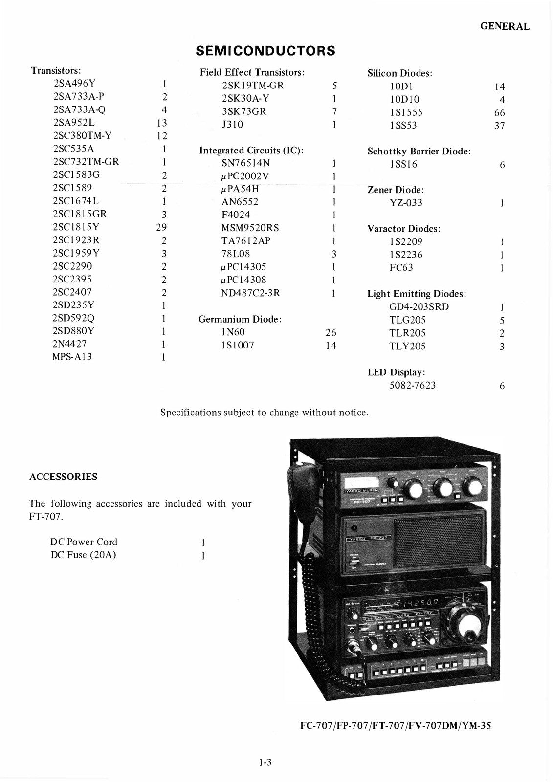 YAESU FT-707 Service Manual - BOUND - COVERS - XL FOLDOUT PAGES