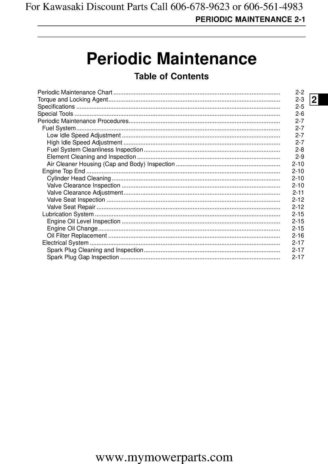 KAWASAKI FX730V FR730V FS730V  More V-Twin Engine Service Manual - WIRE BOUND