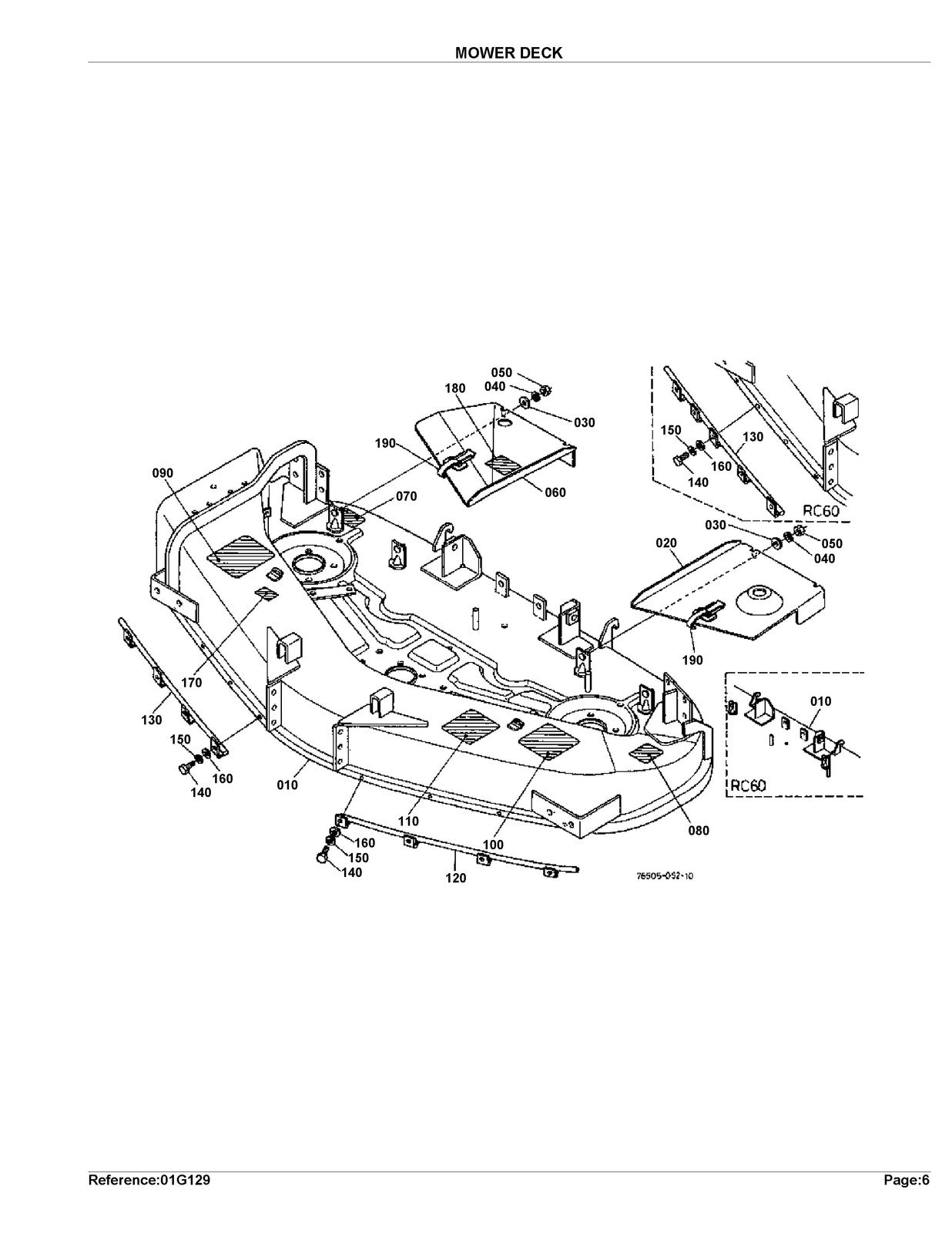 KUBOTA RC54-G20 Ride-On Mower Parts List Manual - WIRE BOUND - TOUGH COVERS