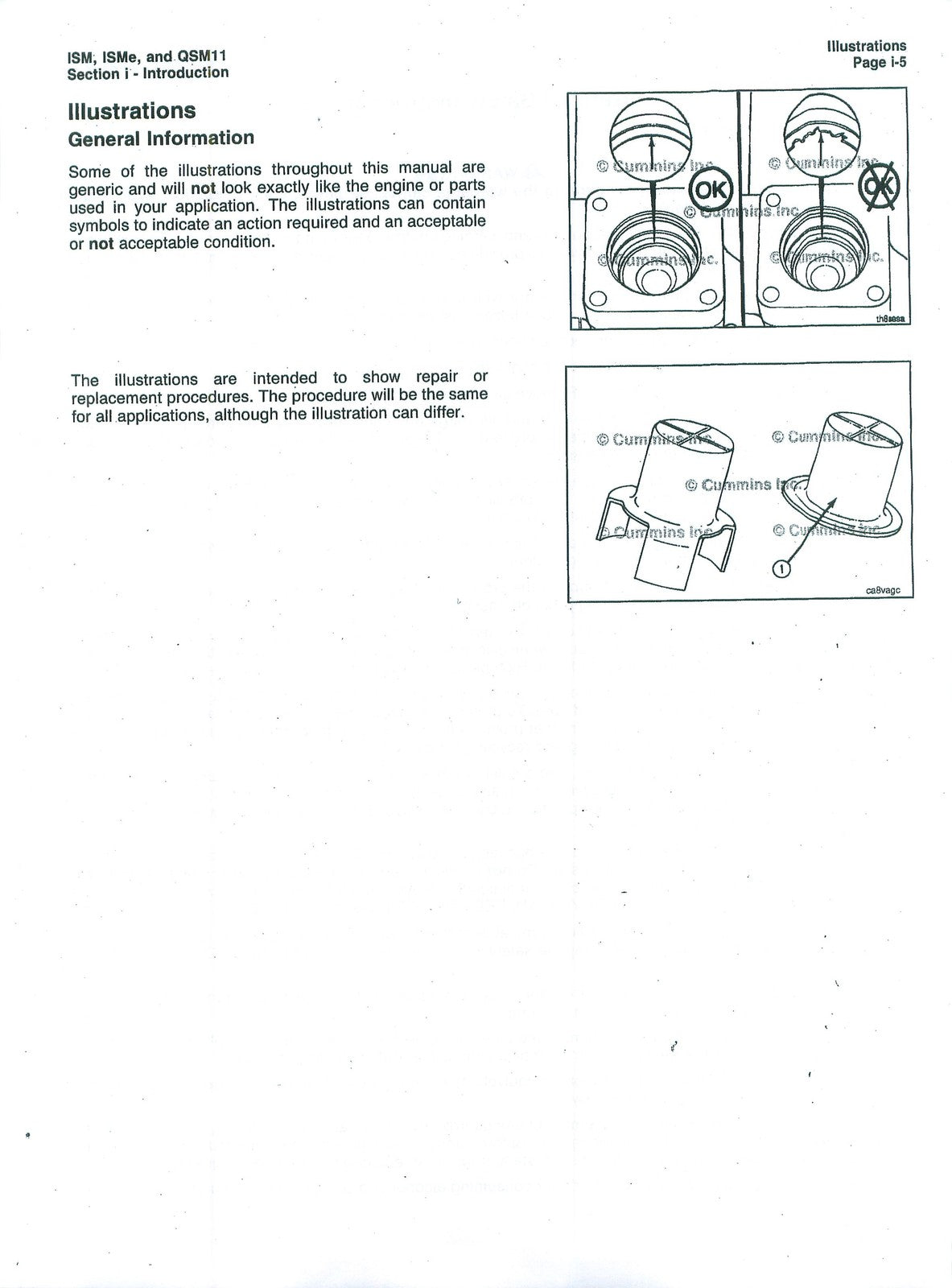 CUMMINS ISM ISMe QSM11 Engine Service Manual Vol 1 2011 - WIRE BOUND - COVERS