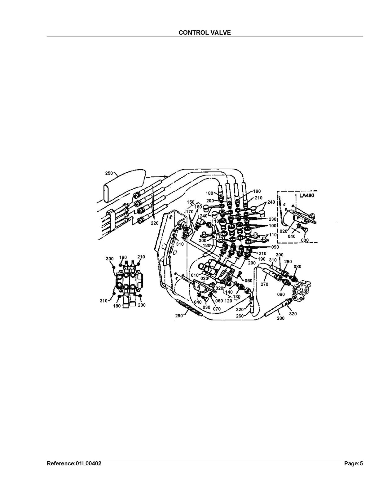 KUBOTA LA480 Loader Illustrated Parts List Manual - WIRE BOUND - TOUGH COVERS