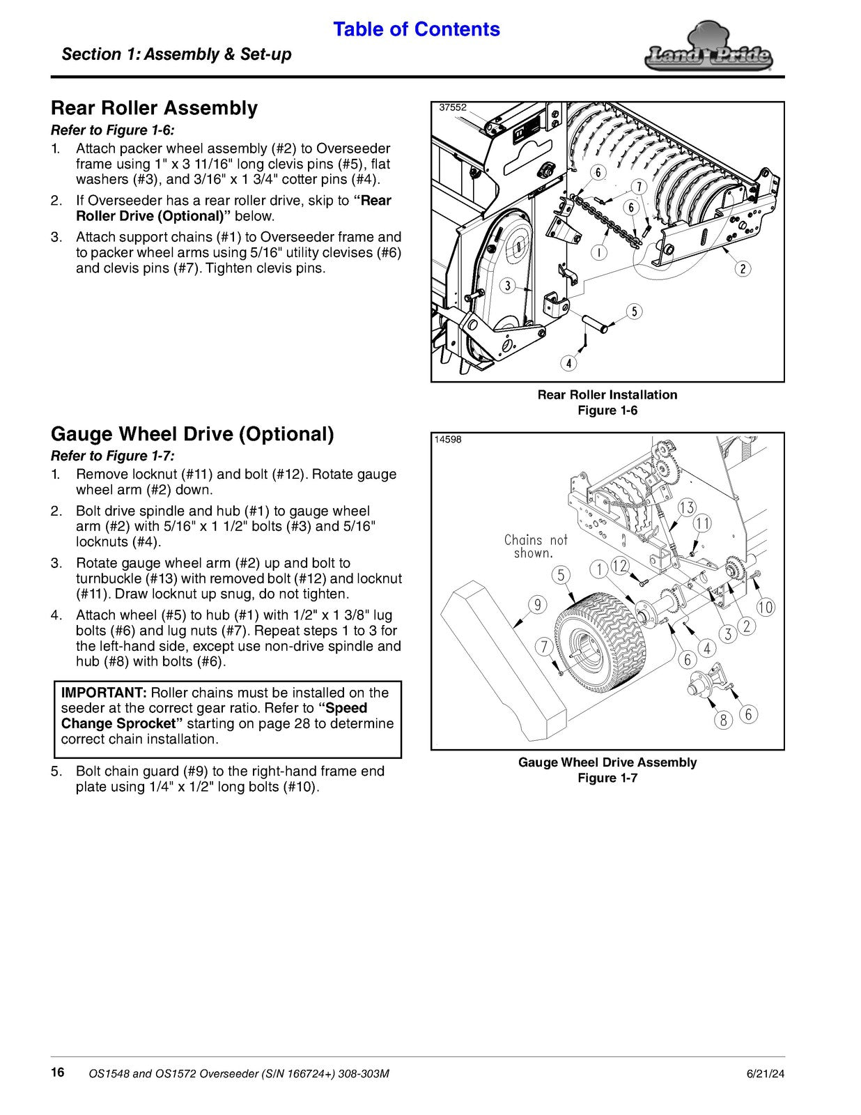 LAND PRIDE OS15 Series Overseeders Operators Manual - WIRE BOUND - TOUGH COVERS