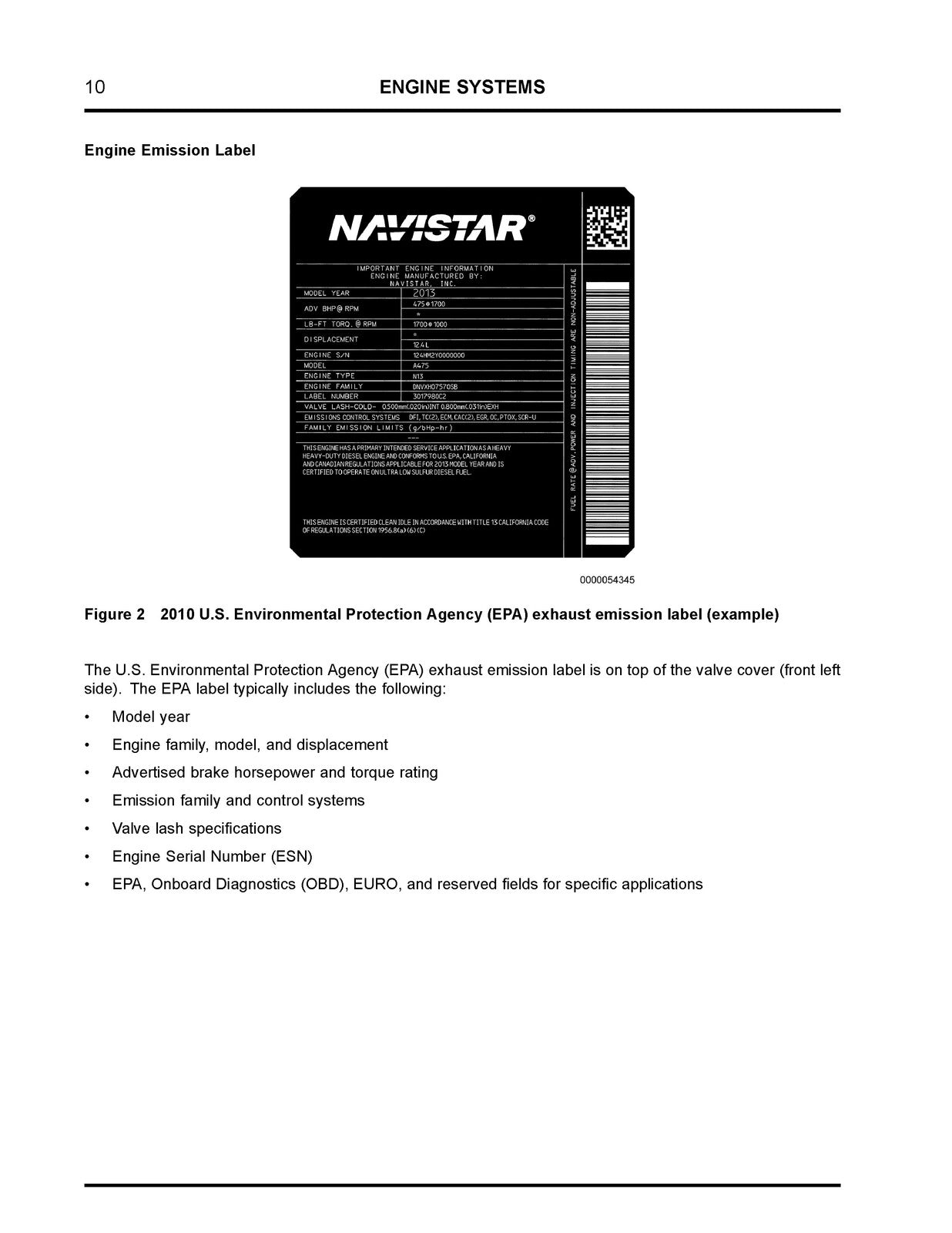 INTERNATIONAL N13 EPA10 SCR Engine Service Manual 2015 - WIRE BOUND - COVERS