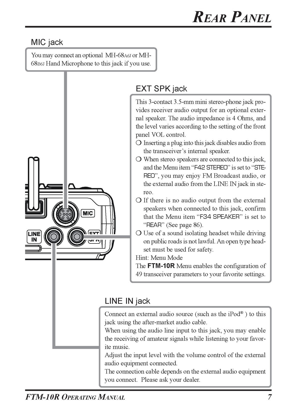 YAESU FTM-10R VHF UHF Dual Band FM Transceiver Operating Manual - WIRE BOUND