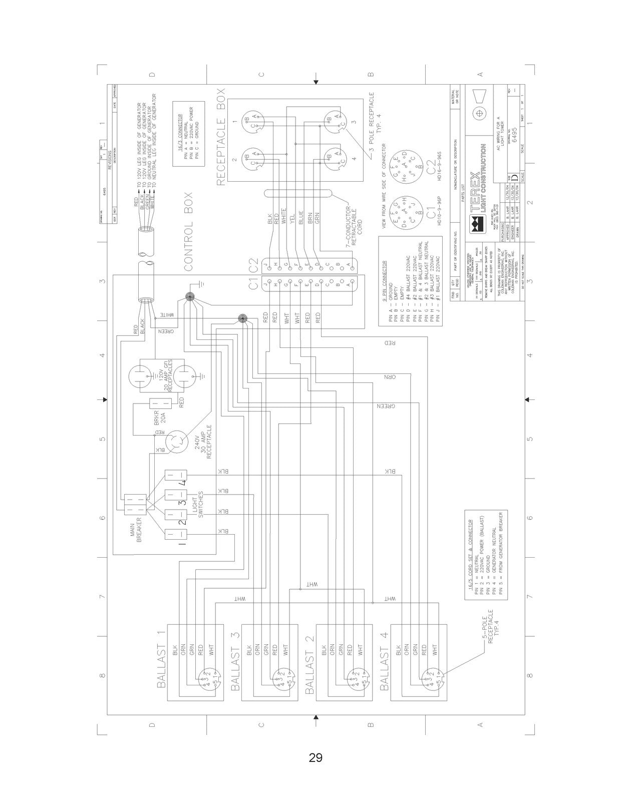 GENIE RL4000D1 Light Tower Service Parts Manual 2006 SN FOF-15979 Up - BOUND