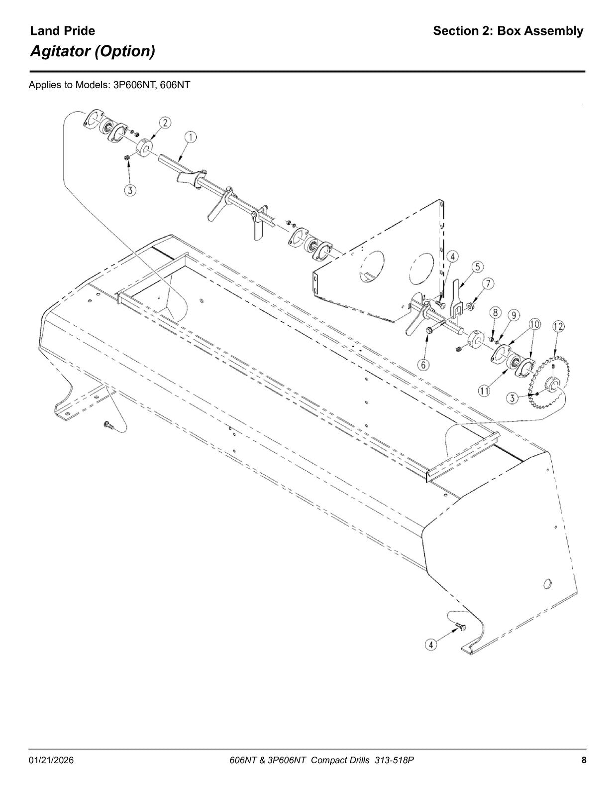 LAND PRIDE 3P606NT Compact Drills Parts Manual 2026 - WIRE BOUND - TOUGH COVERS