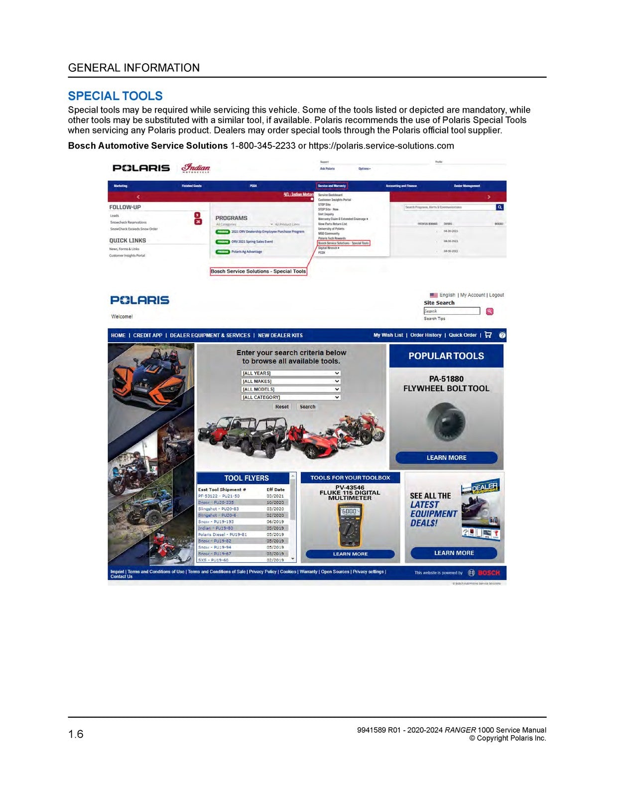 POLARIS Ranger 1000 SOHC Service Manual 2020-2024 - WIRE BOUND - TOUGH COVERS