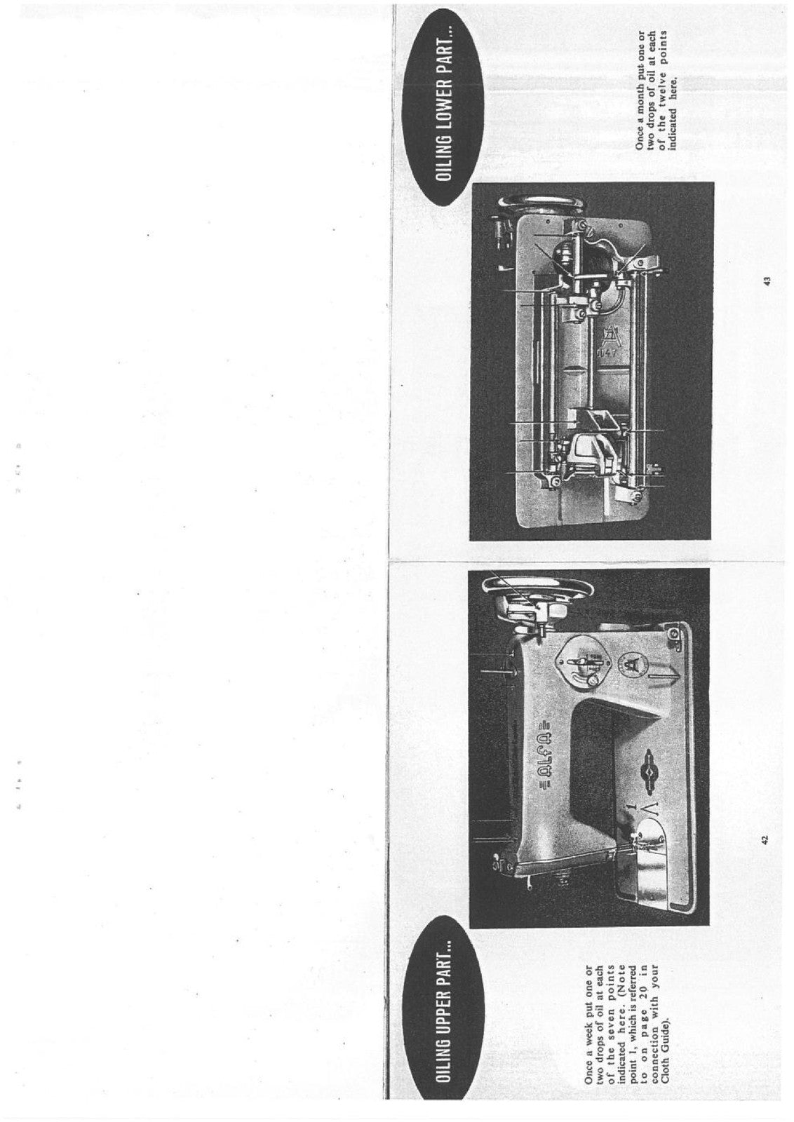 ALFA 50 Sewing Machine Instruction Book Manual - STEEL WIRE BOUND - TOUGH COVERS